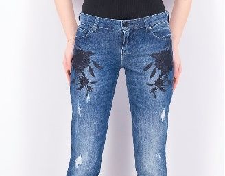 Jeans, blugi skinny cu talie joasa Guess Starlet, albastru, mărimea 24