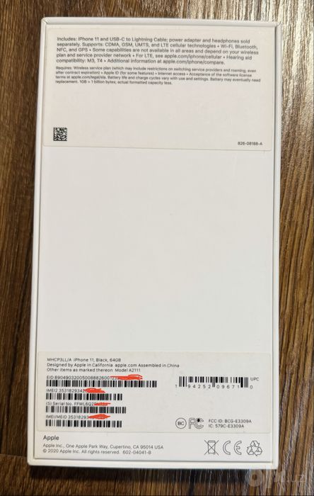 Iphone 11, 64 Gb, qora, karobka, ideal sotiladi