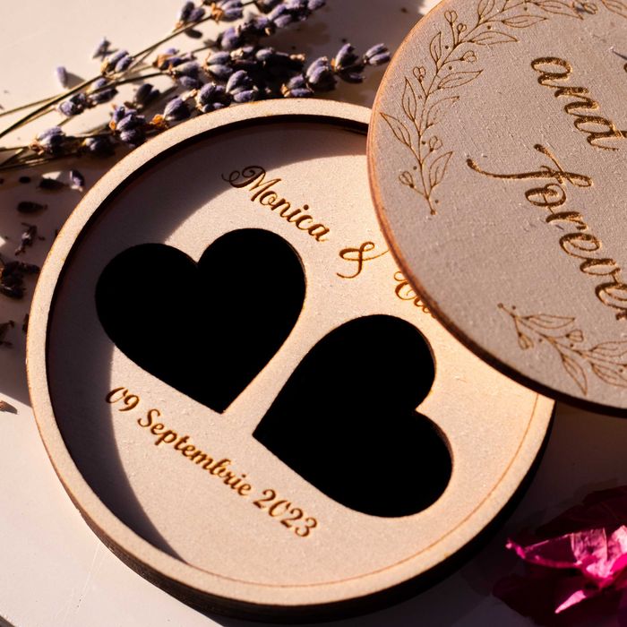 Cutie pentru verighete personalizata "always and forever"