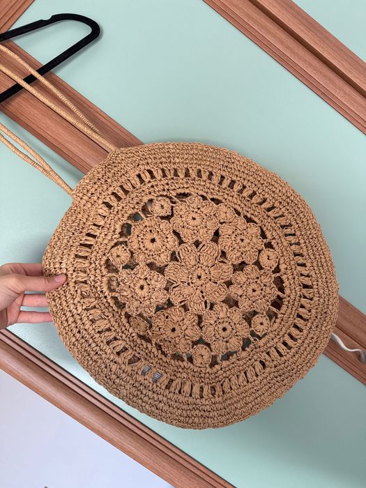 Сламена чанта за плаж Oysho