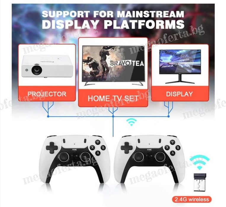 Игрова конзола с вградени игри, TV Game Stick Pro, Super Mario