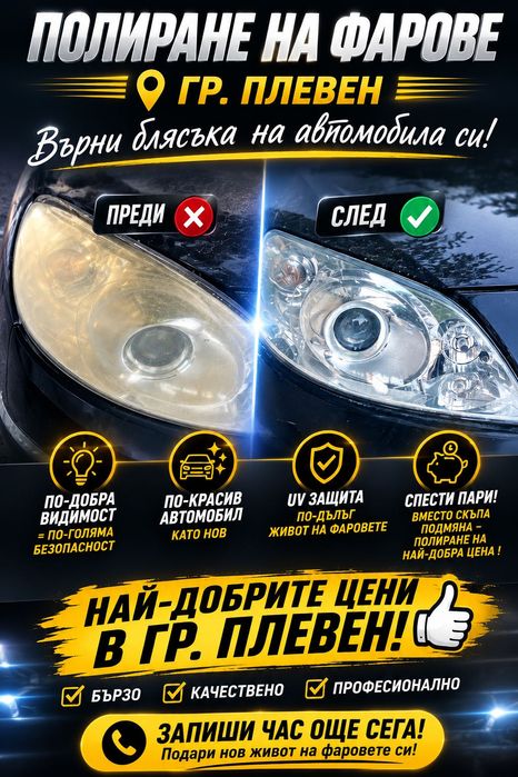 Полиране на фарове