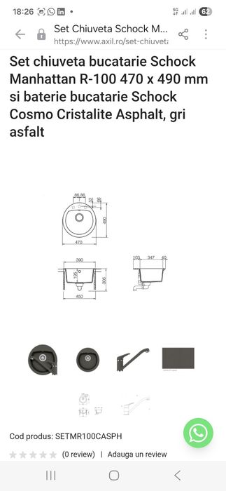 Chiuvetă bucătărie rotunda