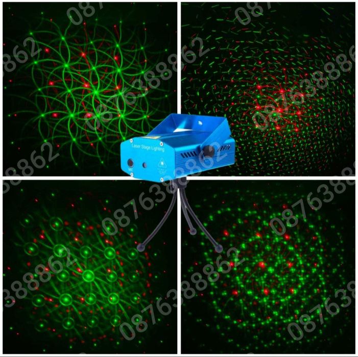 Мини Диско  Лазерен Прожектор Свелинни Ефекти в такт с Музиката