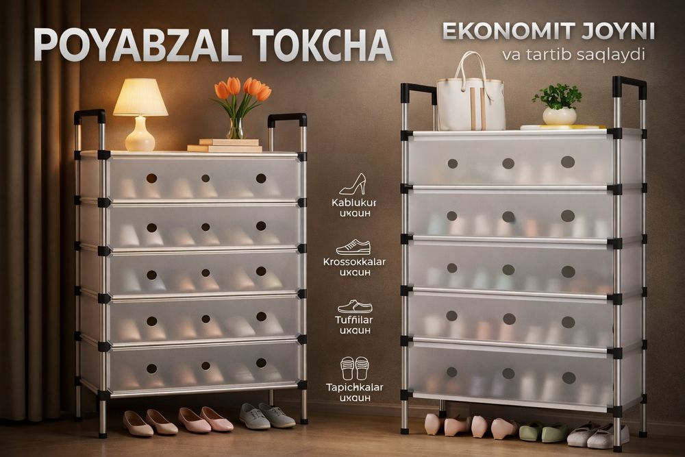 Oyoq kiyim uchun polka - uy va ofis uchun