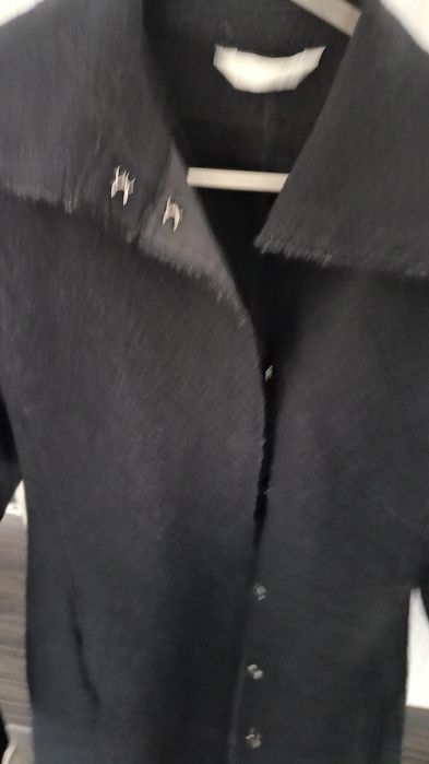 Palton dama mărimea S lana buclata negru