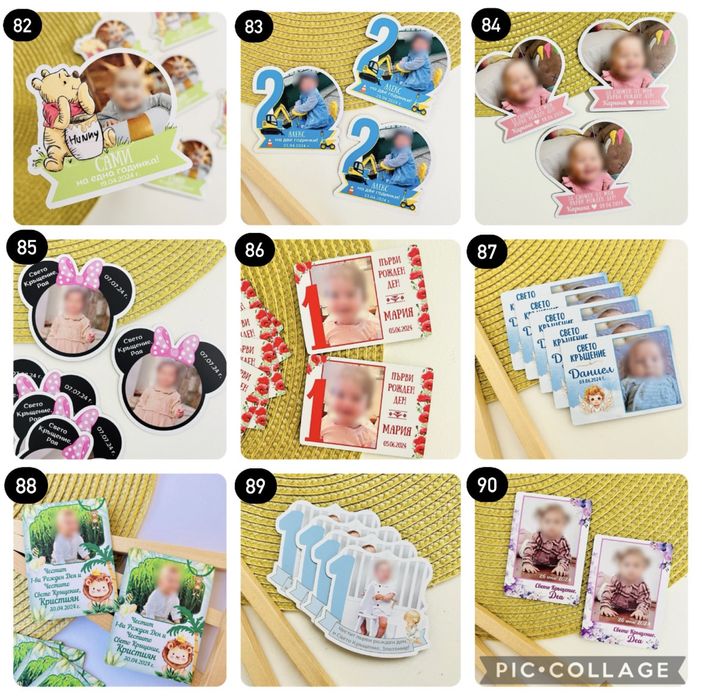 Магнити със снимка, подаръци за гости, магнит за кръщене, магнитчета