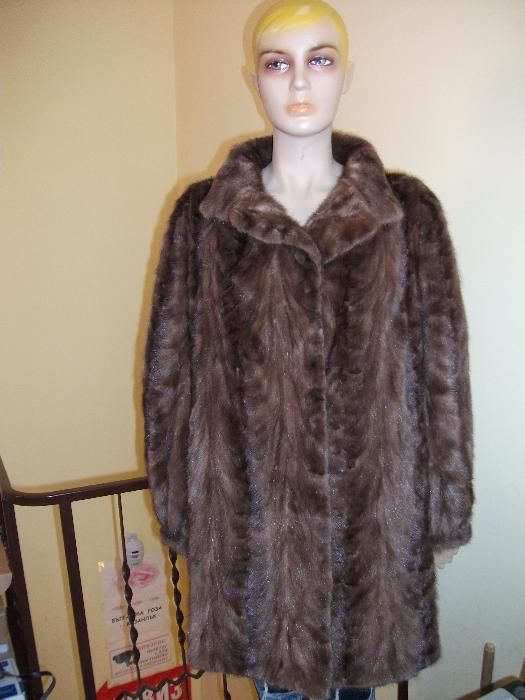 Палто от норка визон кафяво