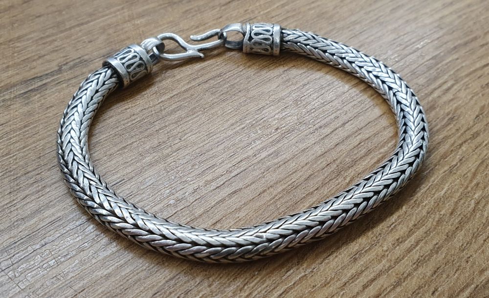 Brățara argint 925 Bali Tulang Naga sau Dragon Bone 39.5 gr