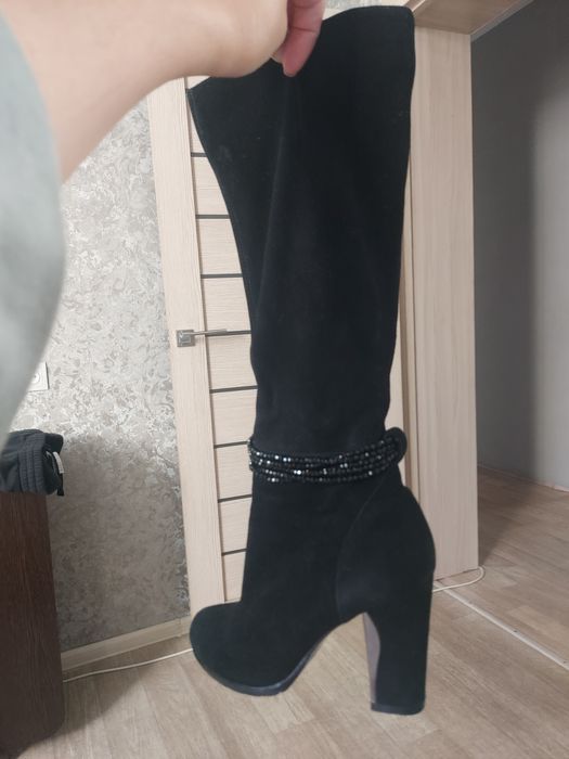 Сапоги замшевые зимние