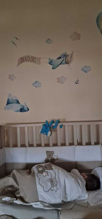 Pat CoSleeping Atasabil cu saltea inclusa si suport Antireflux Lemn