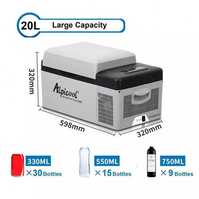 20L Преносим компресорен хладилник фризер 12V 24V 220V
