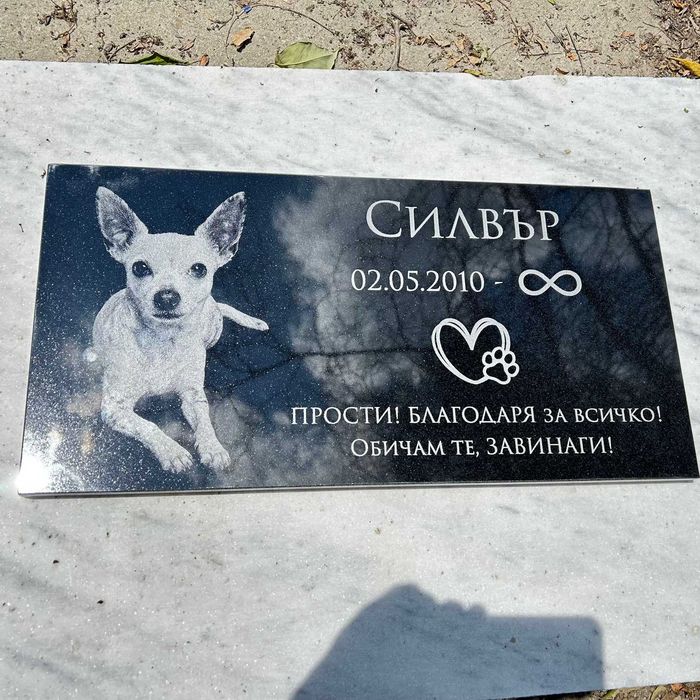 Персонализирана надгробна плоча за домашни любимци със снимка, Куче, котка