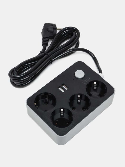 Удлинитель с USB 4 евророзетки 2 USB  3 метра доставка