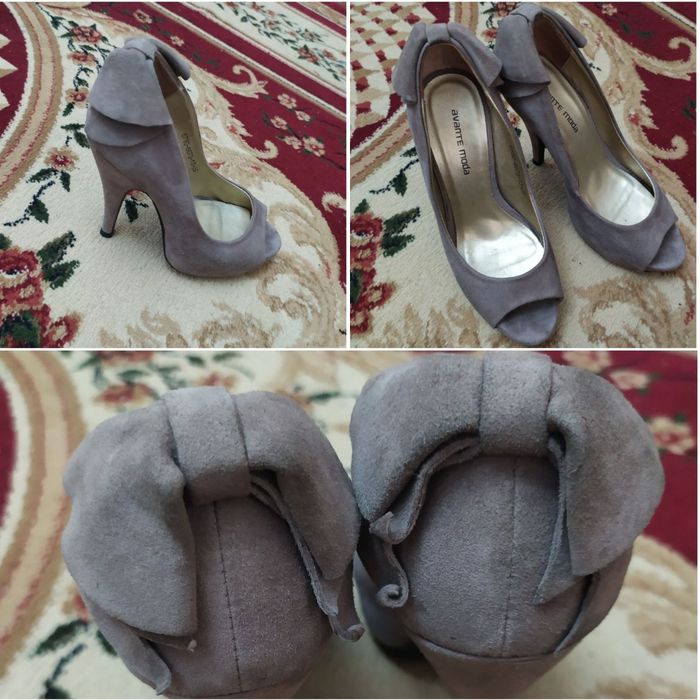 Удобные туфли замшевые на высоком каблуке