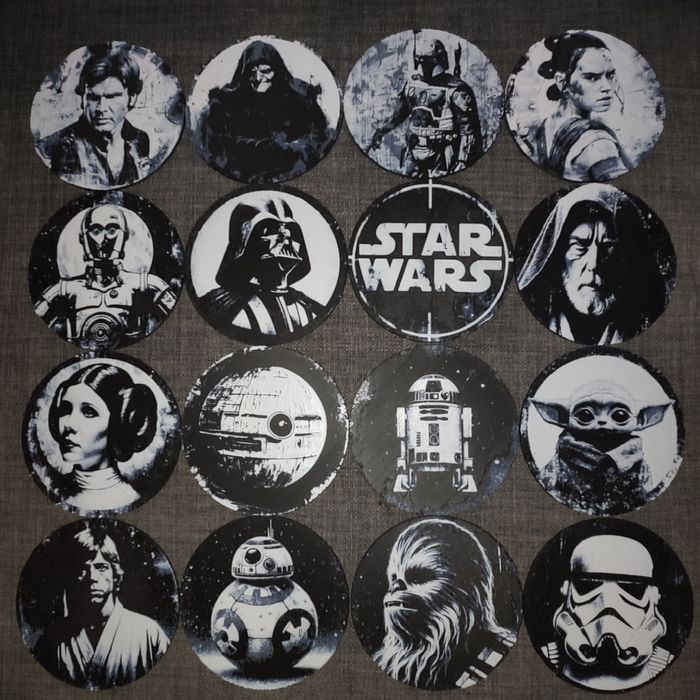 Set personalizat 6 coastere Star Wars + suport – print 3D