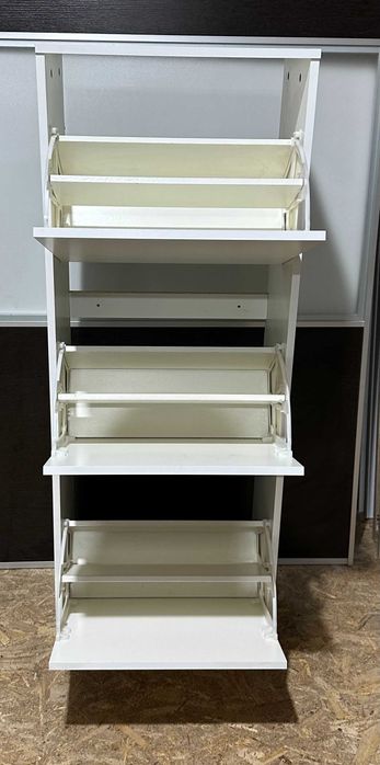 Pantofar alb tip Ikea; Dulap incaltaminte cu 3 compartimente