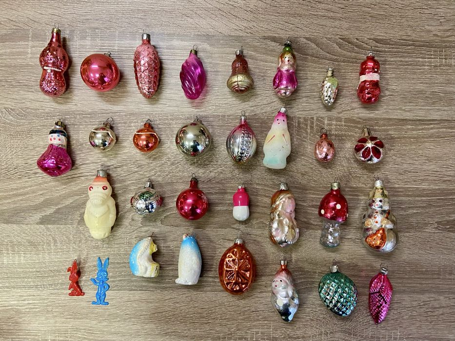 Винтидж съветски коледни играчки за елха