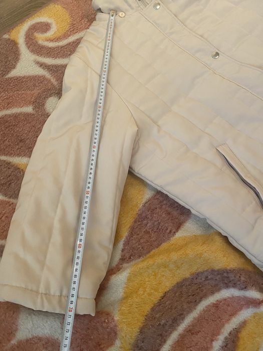 Голямо дамско бяло/бежово Зимно яке 2ХL