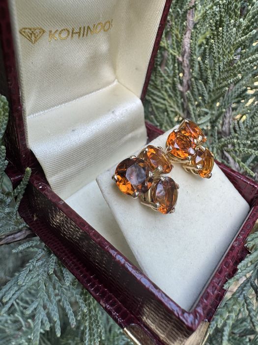 Cercei din aur si citrine