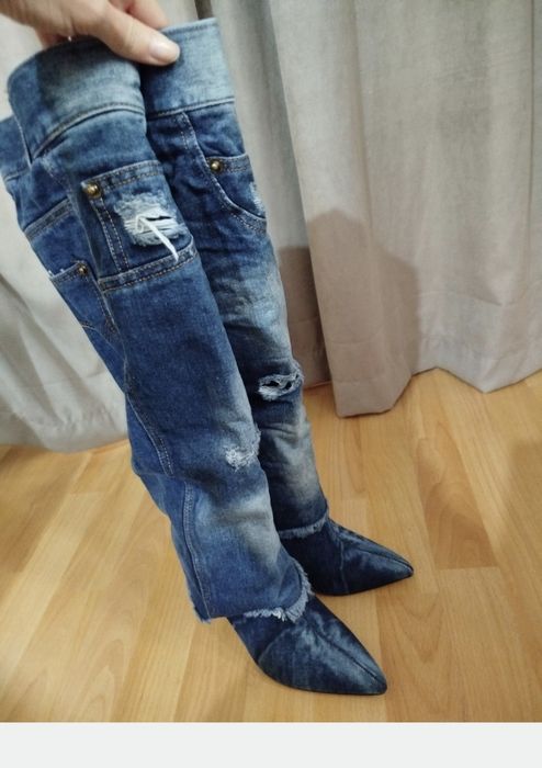 Дамски дънкови ботуши на Denim