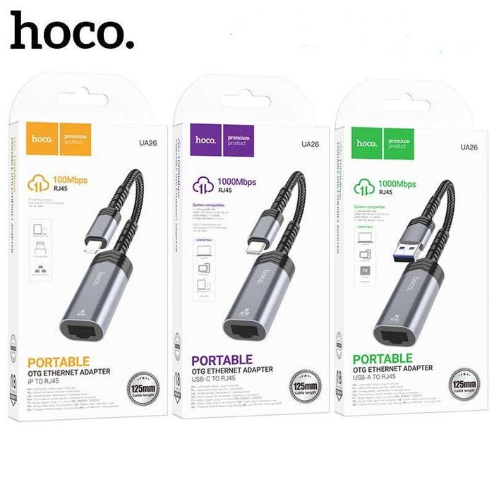 Hoco UA26 Сетевые адаптеры Gigabit Ethernet adapter Type-C/USB/IP