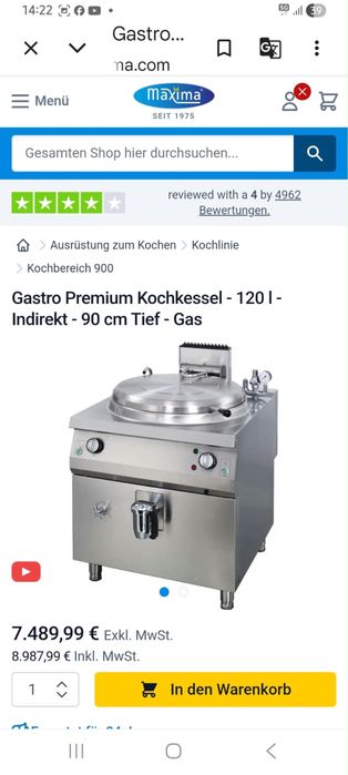 Marmita profesionala inox Kuppersbusch FES 150 Litri - 23.1 kW Trifazic (Incalzire Indirecta)