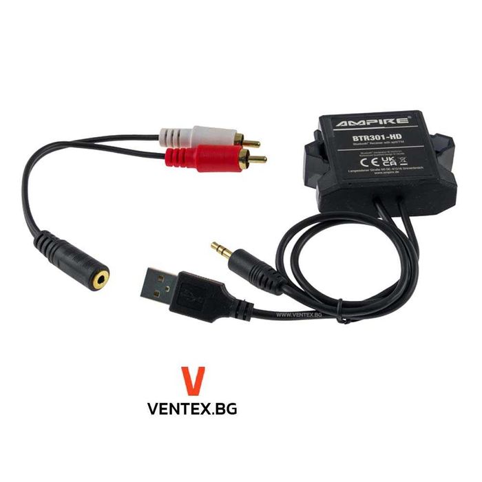 AMPIRE BTR301-HD Bluetooth приемник за кола към AUX (3.5mm) и aptX HD