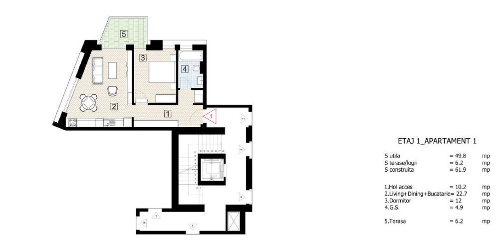 Apartament 2 camere de vanzare | The Corner Armeneasca