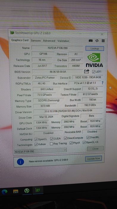 p106 3 gb Zotac (видео карта)