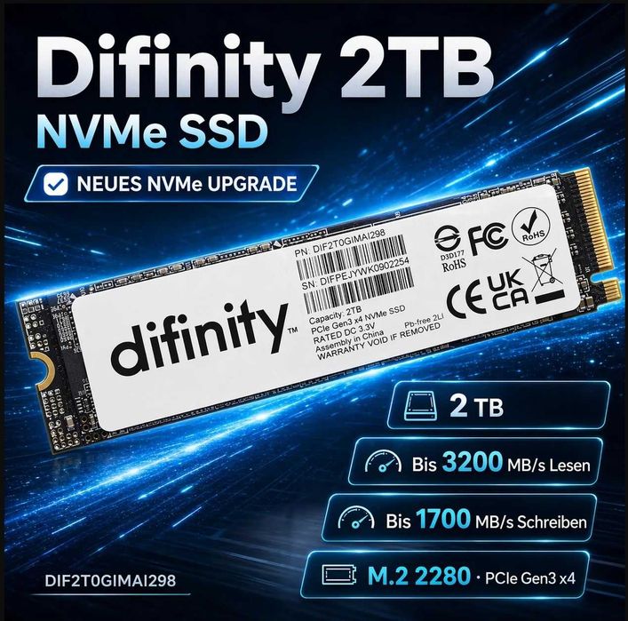Super Oferta - SSD DIFINITY 2TB 2280mm Gen3 X4 NVMe NOI Mega pret !!