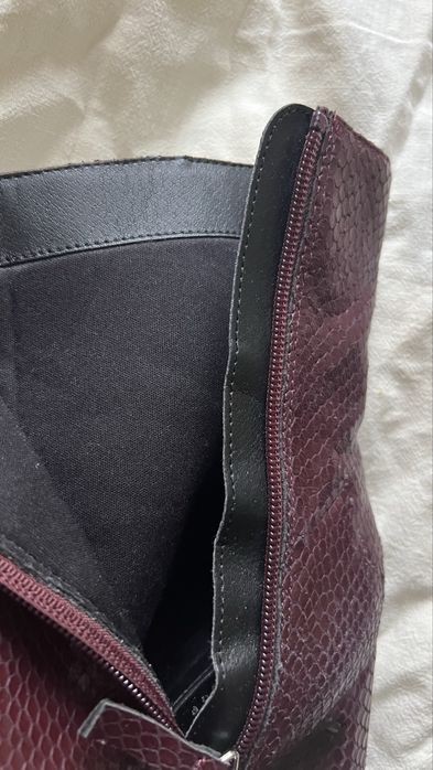 Botine de piele naturala burgundy