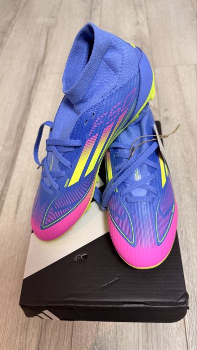 Ghete fotbal copii Adidas F50 LEAGUE FG/MG MID J, marimea 38,5