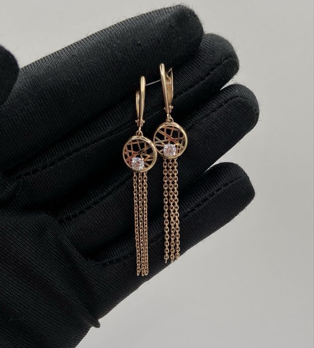 Золотые серьги 585 | Красное золото | 3,48 гр
