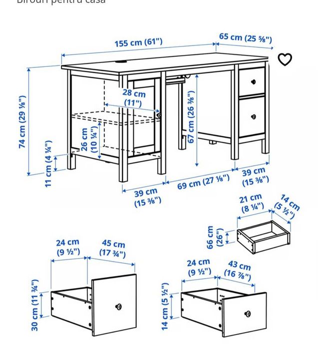 Birou Ikea din lemn