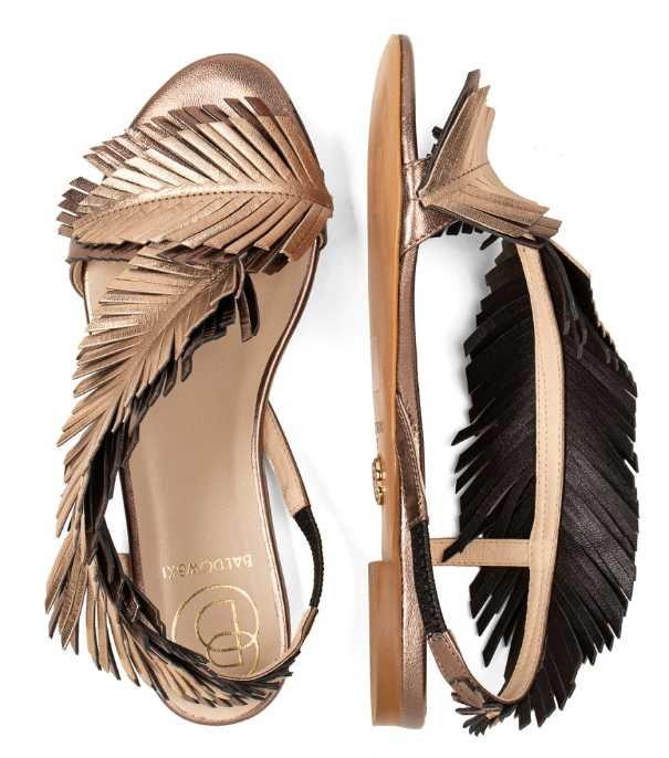 Равни сандали от естествена кожа Baldowski бронз р-р 39