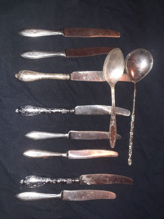 Ножи 60х годов домашние мельх и нерж