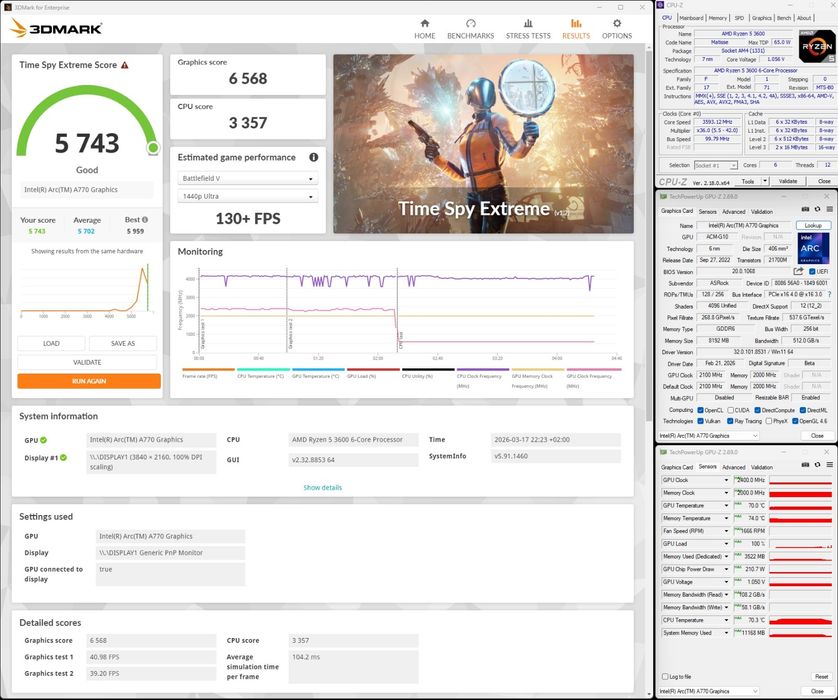 Placa video Intel arc A770 8gb
