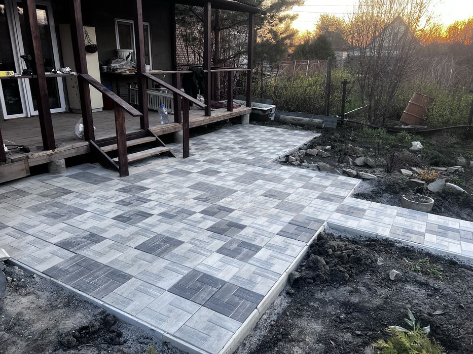 Укладка брустчатки