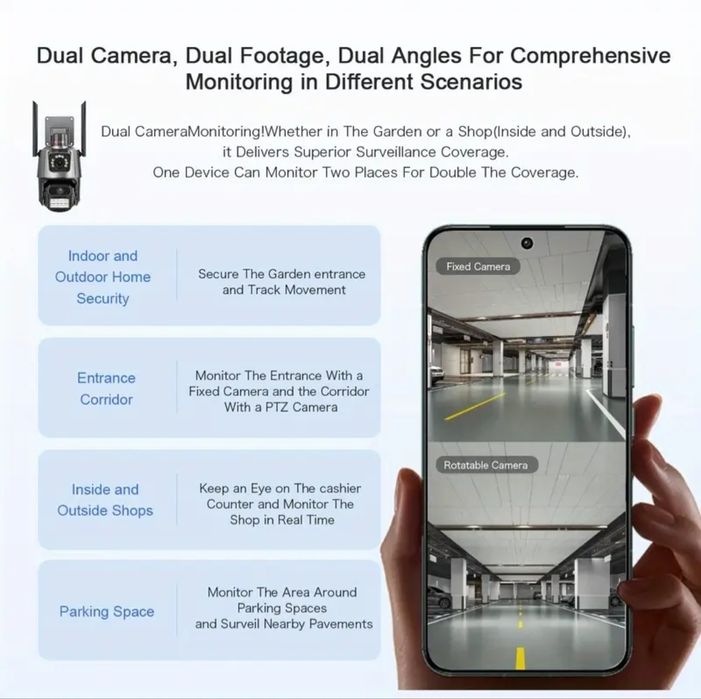 ICSEE 6MP двойна охранителна камера