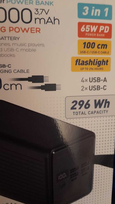 baterie externa 80000mA 65w powerbank incarcare fast  laptop telefoane