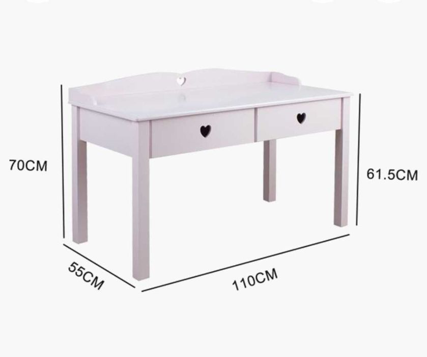 Елегантна детска  тоалетка или бюро в розово или бяло