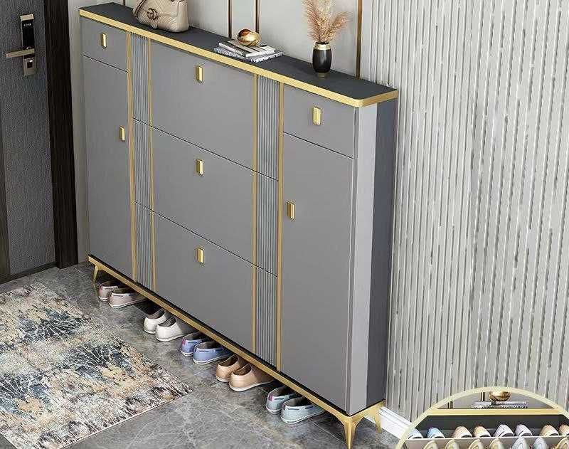 Узкий шкаф для обуви Обувница в прихожую этажерка обувной шкаф Лофт