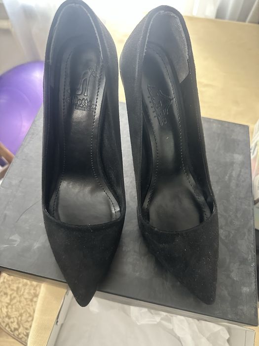 Туфли черные классика замшевые