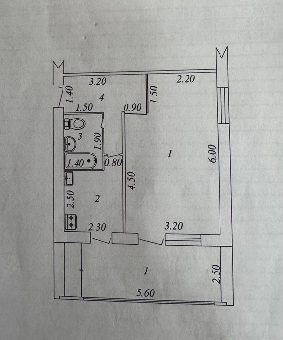Продам 1 комнатную квартиру в Поселке Улугбек.Набережная. Кибрай.