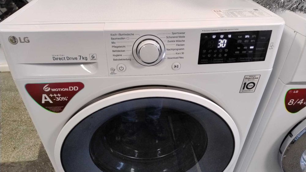 A+++ Пералня машина LG-ЛГ 7 кг 1400 об/мин Inverter Direct Drive Motor