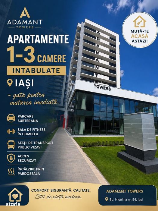 Adamant Towers | 2 camere finalizat - INTABULAT - 66.5mp - Nicolina — fotografia 1