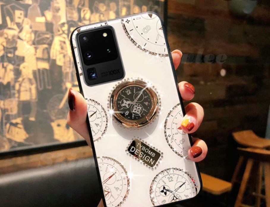 Husa pietricele + inel model TIME Samsung S20,S20+, S20 Plus,S20 Ultra