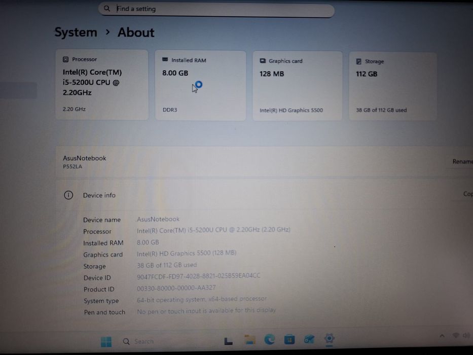 Laptop Asus Pro p2520l