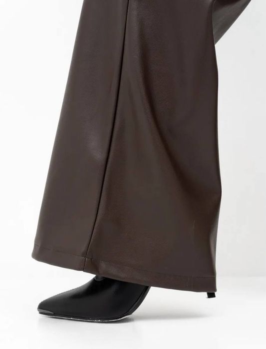 Тёплые кожаные брюки